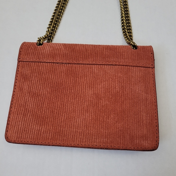 Madewell Rust Corduroy Crossbody Bag with Gold Chain - Picture 5 of 12